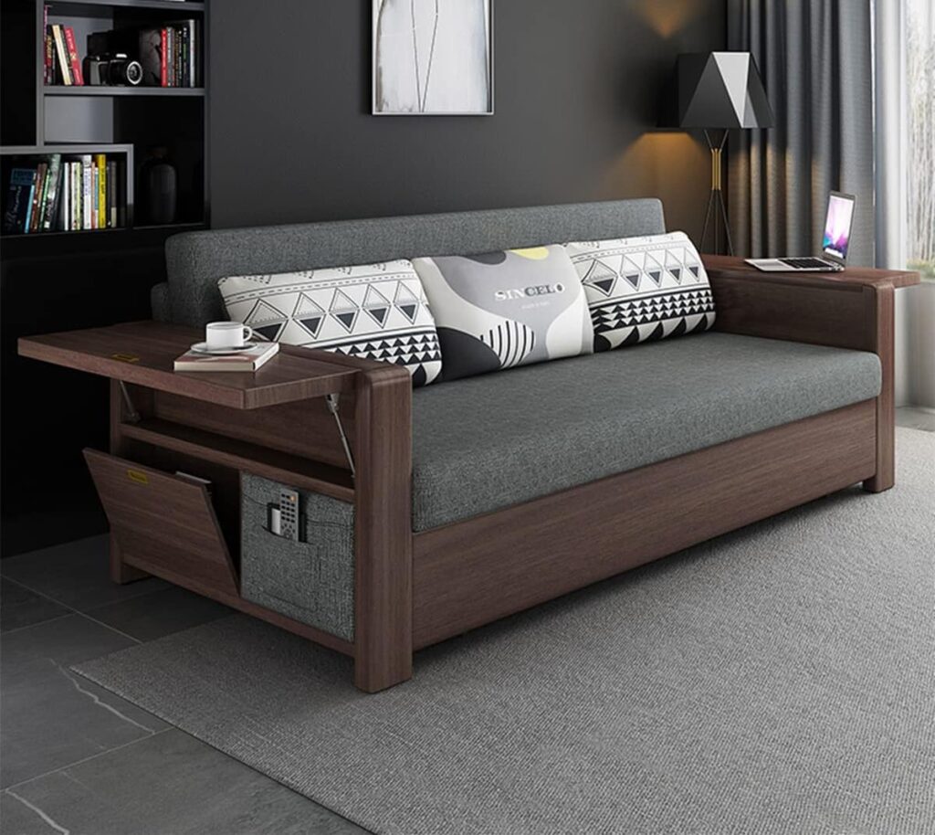 ソリッドウッドソファーベッド デュアル目的 折りたたみ式収納