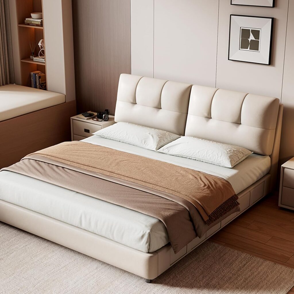 ホワイト モダン シンプル クイーンベッドフレーム