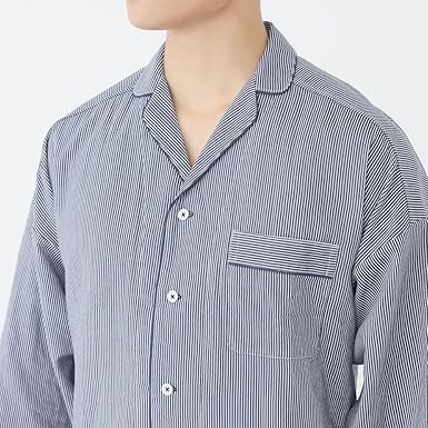 パジャマ 紳士長袖長パンツ Wガーゼ