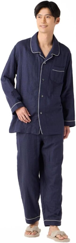 UCHINO マシュマロガーゼパイピングメンズパジャマ