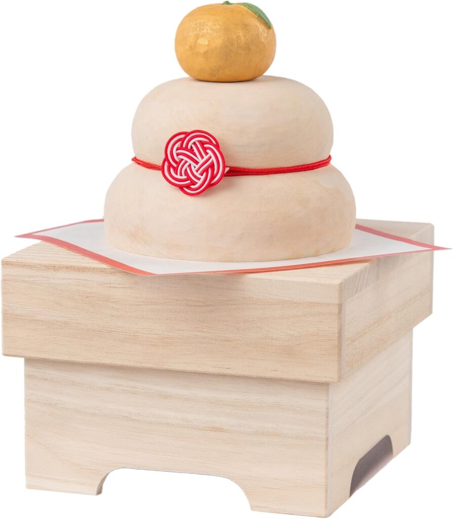 宝来宝来神社御祈祷 金運祈願の永世木彫り鏡餅