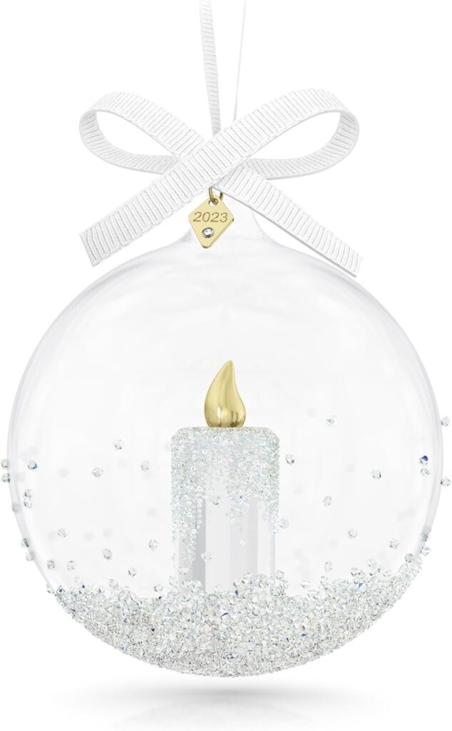 Swarovski Crystals Ball Ornament Gold-Tone Metal