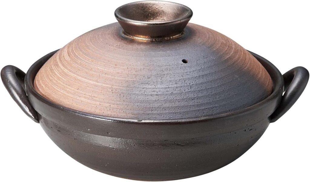 萬古焼 土鍋 備前金彩