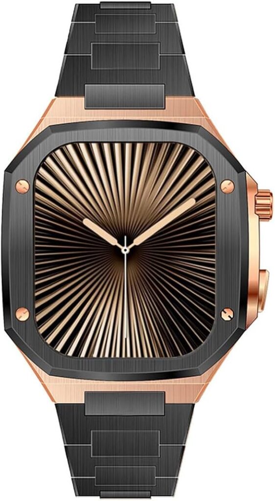 diosbras アップルウォッチ用 ケース ブラック&ローズ