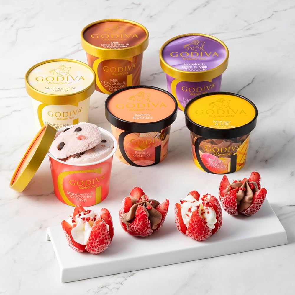 GODIVA カップアイス 120ml &あまおう苺ショコラアイス