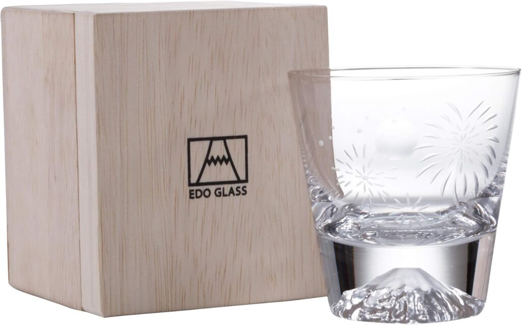 田島硝子 江戸硝子 富士山 月と花火