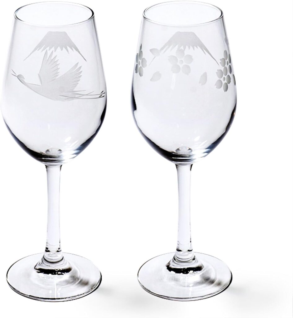 太武朗工房 江戸切子 富士山に鶴・桜