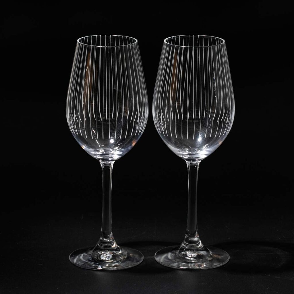 太武朗工房 江戸切子 立縞紋 ワイングラス